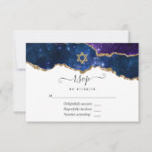 Galaxy Agate Bat Mitzvah RSVP-Karte RSVP Karte (Vorderseite)