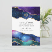 Galaxy Agate Bat Mitzvah Save The Date (Stehend Vorderseite)