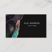 Galaxy Agate Modern Elegante Makeup Aquamarin Ruby Visitenkarte (Vorderseite)
