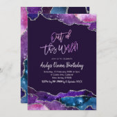 Galaxy Agate Out Of This World Elven Birthday Einladung (Vorne/Hinten)