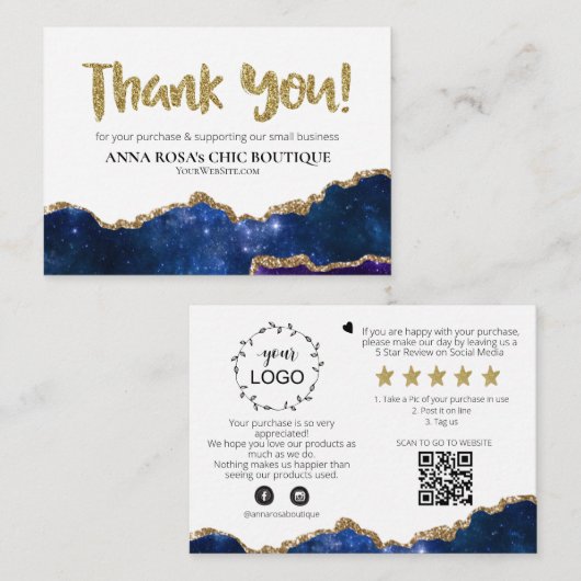 *~* Galaxy AGATE QR Logo DANK IHNEN AP8 Begleitkarte (Vorne/Hinten)