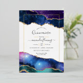 Galaxy Agate Quinceañera Einladung (Stehend vorne)