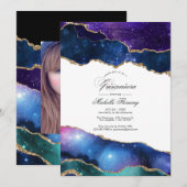 Galaxy Agate Quinceañera Einladung (Vorne/Hinten)