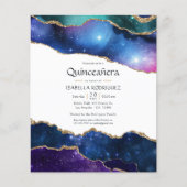 Galaxy Agate Quinceañera Einladung Flyer (Vorne)