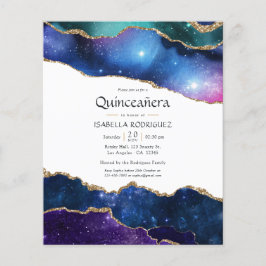 Galaxy Agate Quinceañera Einladung Flyer