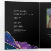 Galaxy Agate Quinceañera Foto Dreifach Gefaltete Einladung (Innen Erste Seite)