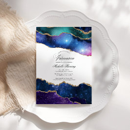 Galaxy Agate Quinceañera Foto Einladung