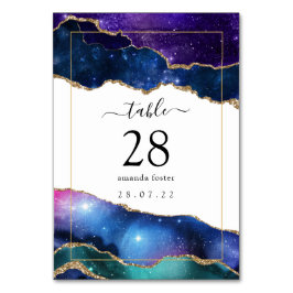 Galaxy Agate Quinceñera Tischnummer