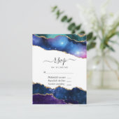 Galaxy Agate RSVP Karte (Stehend Vorderseite)