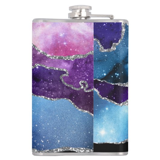 Galaxy Agate Serie Design 7 Flasche Flachmann (Rückseite)