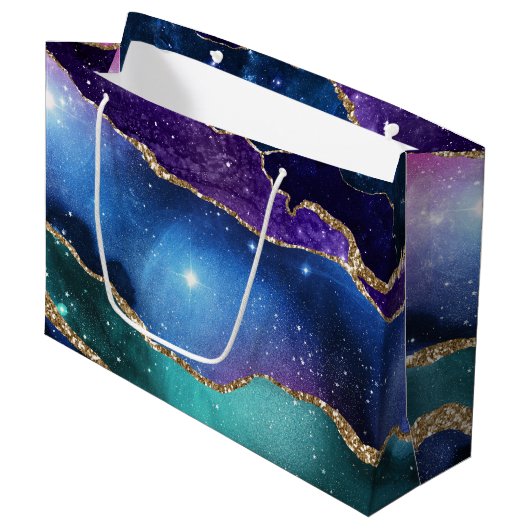 Galaxy Agate Series Design 13 Große Geschenktüte (Vorderseite Schrägansicht)