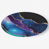 Galaxy Agate Series Design 13 Pappteller (Schrägansicht)