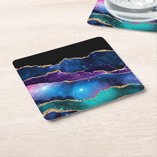 Galaxy Agate Series Design 13 Rechteckiger Pappuntersetzer (angewinkelt)