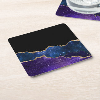 Galaxy Agate Series Design 1 Rechteckiger Pappuntersetzer