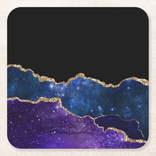 Galaxy Agate Series Design 1 Rechteckiger Pappuntersetzer (Vorderseite)