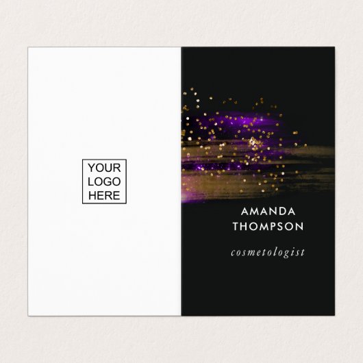 Galaxy Agate Stone Business Card Visitenkarten (Außenseite Aufgefaltet)