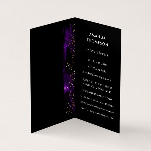 Galaxy Agate Stone Business Card Visitenkarten (Innenseite)