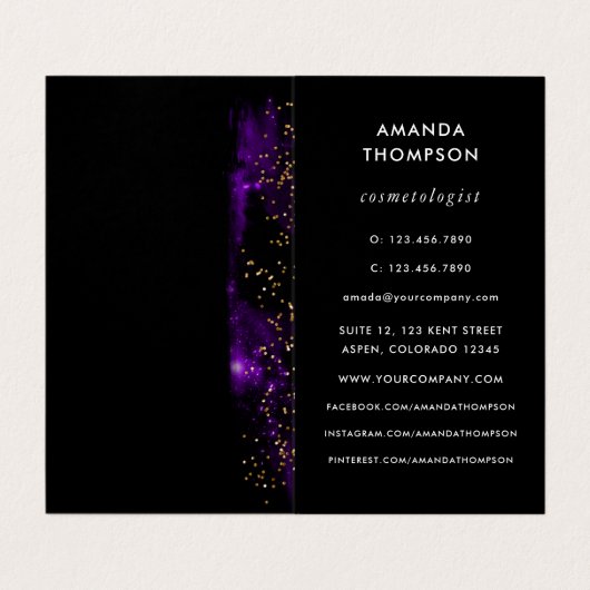 Galaxy Agate Stone Business Card Visitenkarten (Innenseite Aufgefaltet)