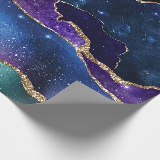 Galaxy Agate Stone Geschenkpapier (Ecke)
