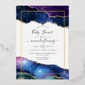 Galaxy Agate Stone Kinderdusche Einladung (Vorderseite)