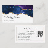 Galaxy Agate Stone QR Code Business Card Visitenkarte (Vorne/Hinten)