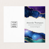 Galaxy Agate Stone Visitenkarten (Außenseite Aufgefaltet)