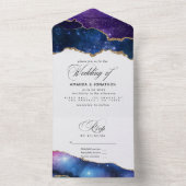 Galaxy Agate Stone Wedding All In One Einladung (Innen Boden)