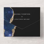 Galaxy Agate Stone Wedding All In One Einladung (Rückseite)