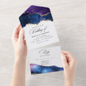 Galaxy Agate Stone Wedding All In One Einladung (Abreißen)