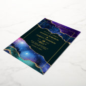Galaxy Agate Wedding Foil Einladung (Gedreht)