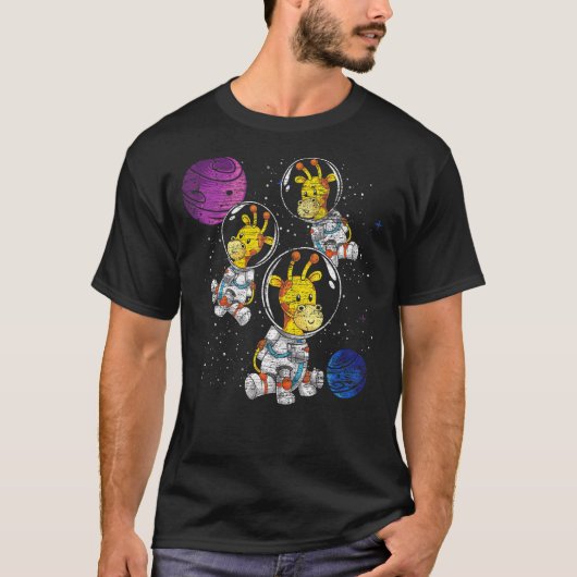 Galaxy Animal Outer Zoo Tierastronaut Gi T-Shirt (Vorderseite)