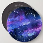 Galaxy Aquarell Lila Universum Button (Vorne & Hinten)