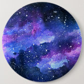 Galaxy Aquarell Lila Universum Button (Vorderseite)