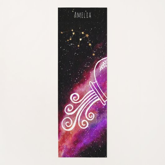 Galaxy Aquarius Constellation Zodiac Custom Sign Yogamatte (Vorderseite)