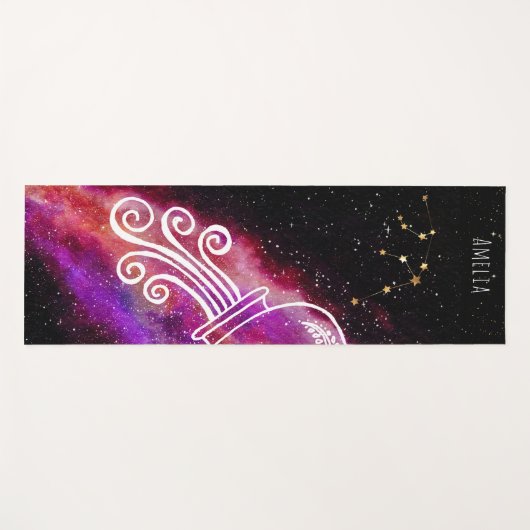 Galaxy Aquarius Constellation Zodiac Custom Sign Yogamatte (Vorderseite (Horizontal))