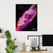 Galaxy Aquarius Personalisiert Zodiac Paradies Poster (Heimbüro)