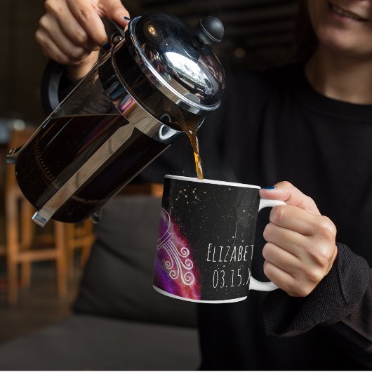 Galaxy Aquarius Personalisiert Zodiac-Zeichen Kaffeetasse