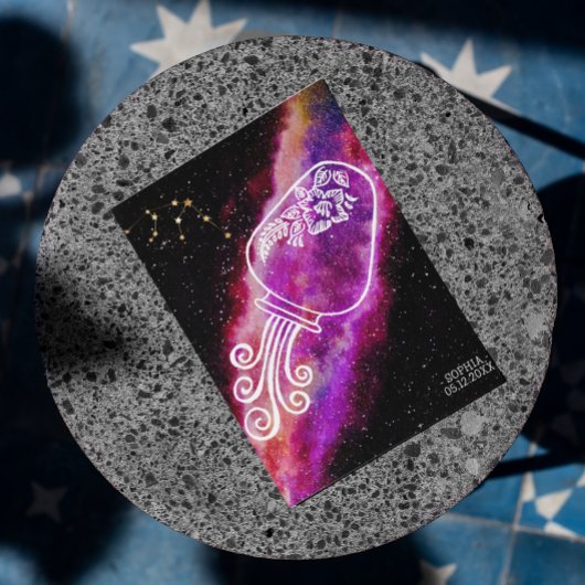 Galaxy Aquarius Personalisiert Zodiac-Zeichen Postkarte