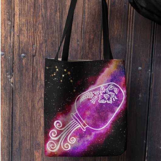 Galaxy Aquarius Personalisiert Zodiac-Zeichen Tasche