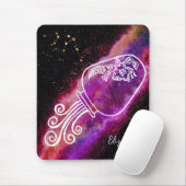 Galaxy Aquarius Personalisierter Name Zodiac Zeich Mousepad (Mit Mouse)