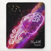 Galaxy Aquarius Personalisierter Name Zodiac Zeich Mousepad (Vorne)