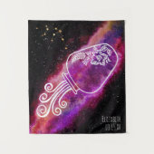 Galaxy Aquarius Personalisierter Name Zodiac Zeich Wandteppich (Vorderseite)