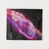 Galaxy Aquarius Personalisierter Name Zodiac Zeich Wandteppich (Vorderseite (Horizontal))