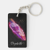 Galaxy Aquarius Zodiac Personalisiertes Zeichen Schlüsselanhänger (Rückseite)