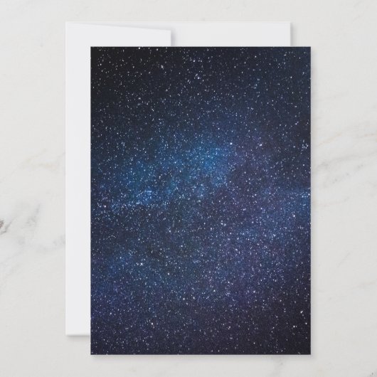 Galaxy Arch Navy Celestis Starry Night Wedding Einladung (Rückseite)