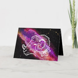 Galaxy Aries Constellation Zodiac Sign Birthday Karte