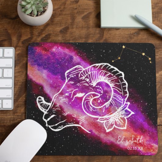 Galaxy Aries Sternbild Zodiac-Zeichen Mousepad