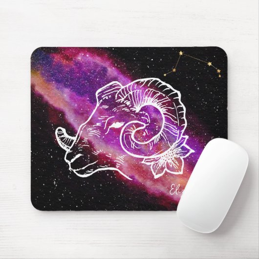 Galaxy Aries Sternbild Zodiac-Zeichen Mousepad (Mit Mouse)