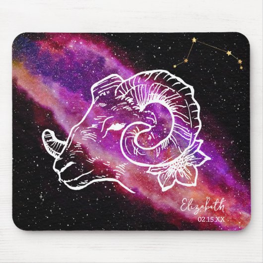 Galaxy Aries Sternbild Zodiac-Zeichen Mousepad (Vorne)