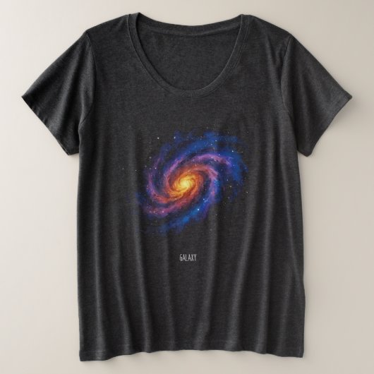Galaxy Artwork - Cosmic Spiral Space Illustration Große Größe T-Shirt (Design vorne)